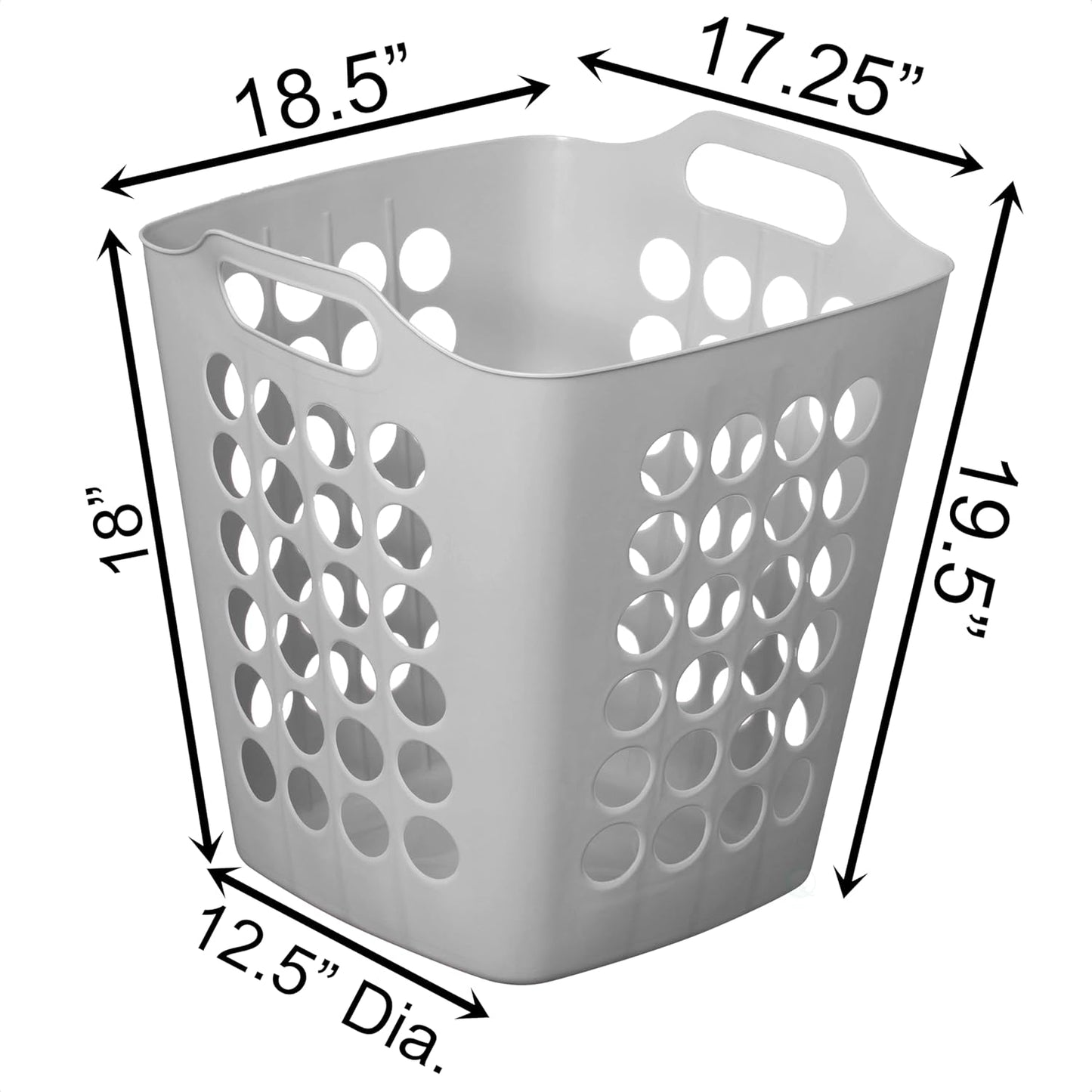 Lightweight Laundry Basket with Side Handles – 50L