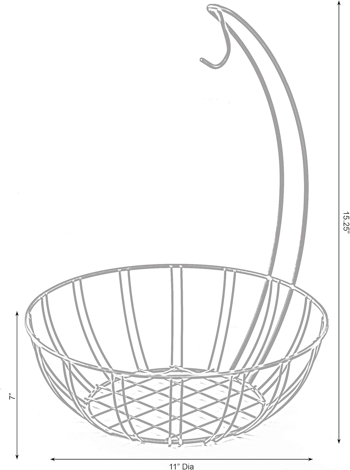 Metal Fruit Basket with Banana Hanger – Black