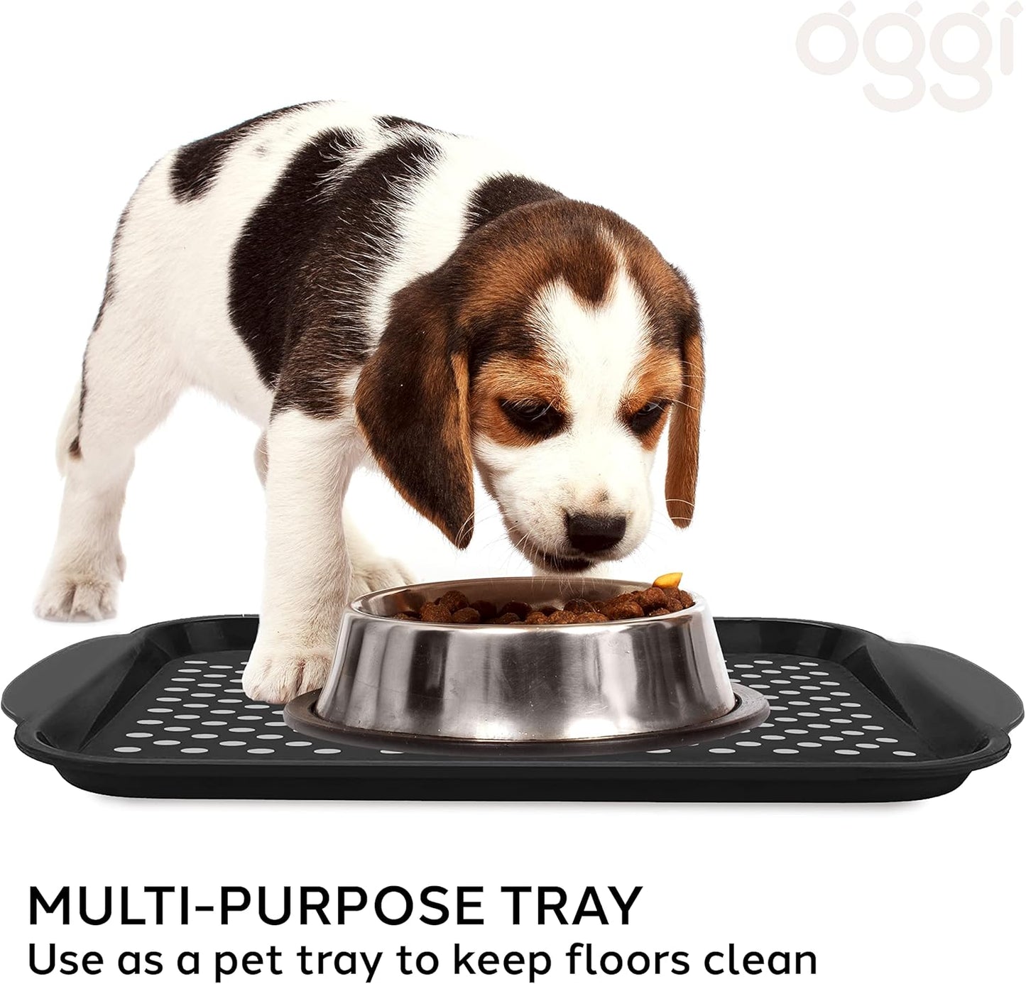 Anti-Slip Serving Tray with Handles – Black, Rectangular