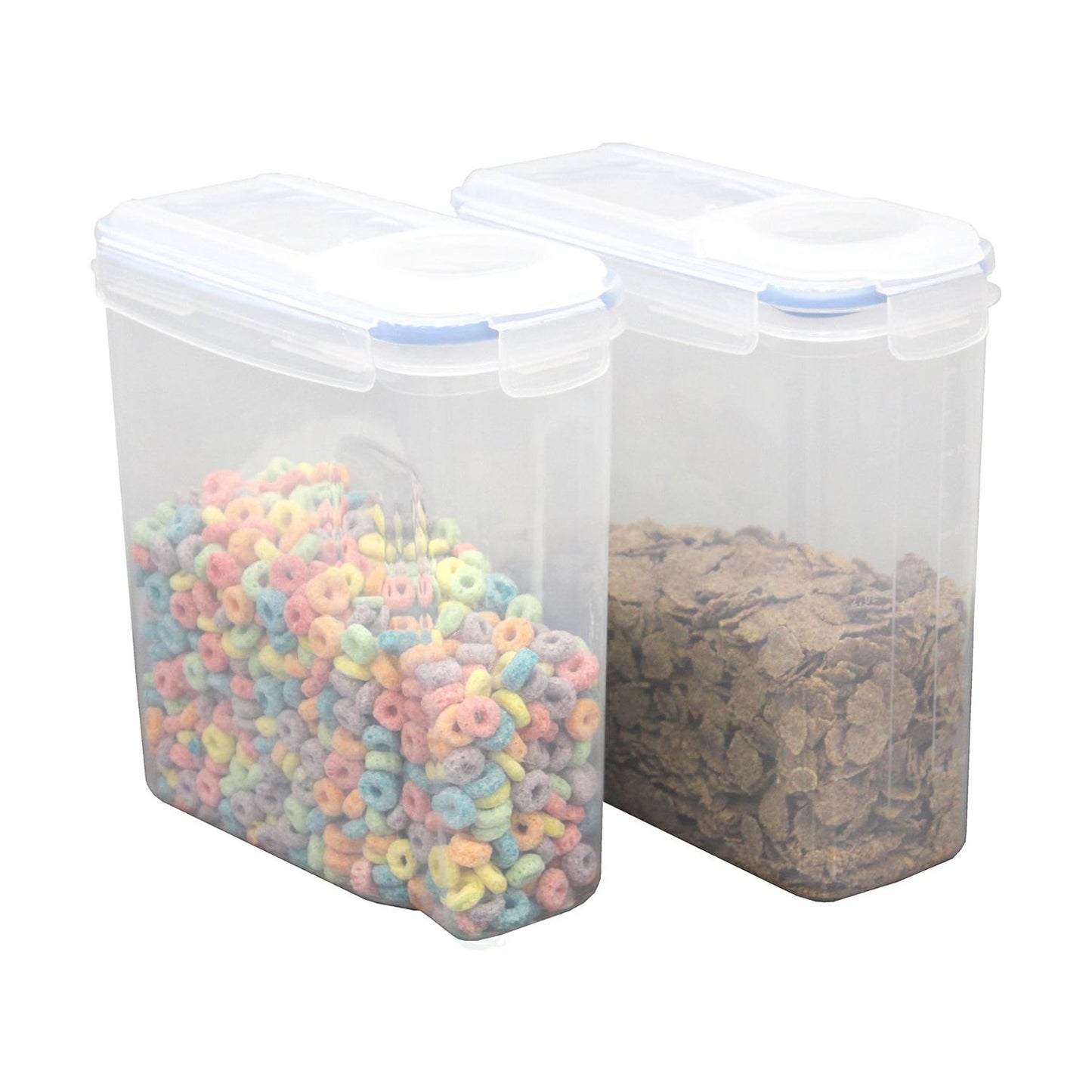 Large Plastic Cereal Containers with Airtight Spout Lid – Set of 2