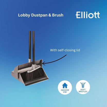 Upright Dustpan and Brush Set with Long Handles