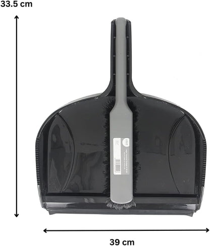 Extra Large Garden Dustpan and Brush Set – Black & Grey