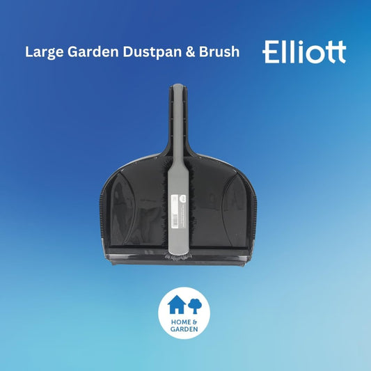 Extra Large Garden Dustpan and Brush Set – Black & Grey