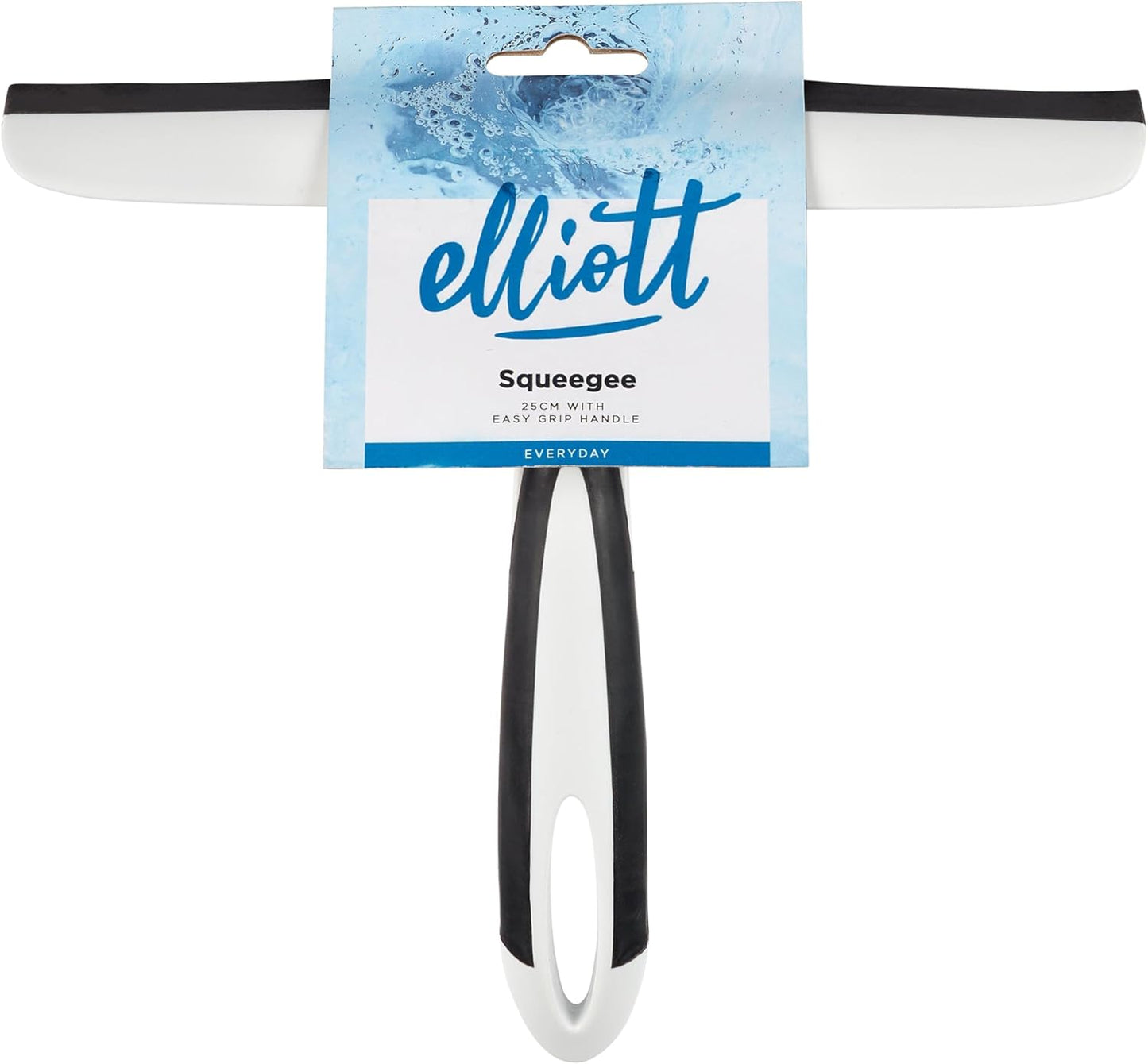 Shower Squeegee with Rubber Blade – White/Black, 25 cm