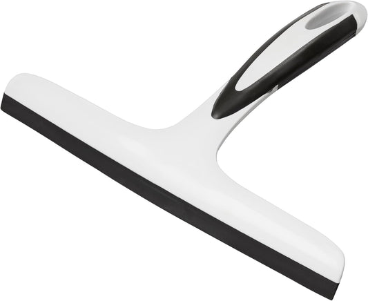 Shower Squeegee with Rubber Blade – White/Black, 25 cm