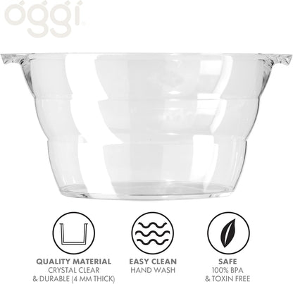 Acrylic Oval Party Tub with Handles – Clear Beverage Cooler