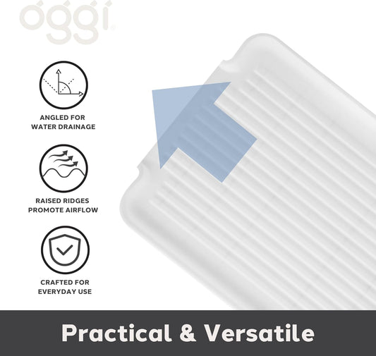 Plastic Dish Drain Board & Drying Tray – White