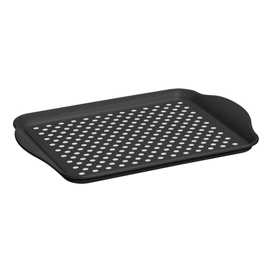 Anti-Slip Serving Tray with Handles – Black, Rectangular