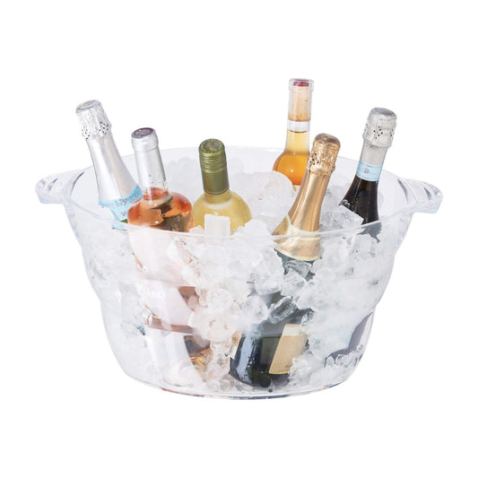 Acrylic Oval Party Tub with Handles – Clear Beverage Cooler