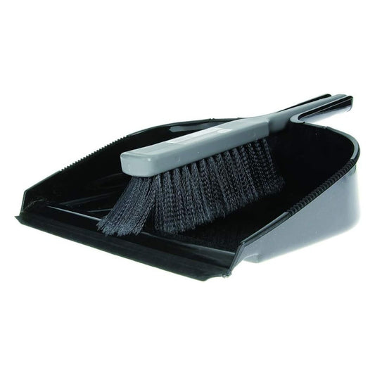 Extra Large Garden Dustpan and Brush Set – Black & Grey