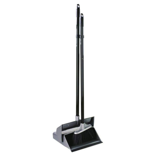 Upright Dustpan and Brush Set with Long Handles