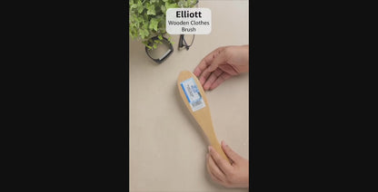 Wooden Clothes Brush with Synthetic Bristles – Travel Size
